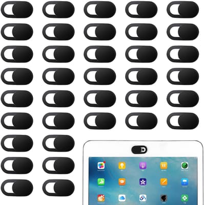 Dailygoods - Webcam Cover - Privacy Bescherming - Ultra Dun - Zwart - 36 Stuks - Webcam Slider - Geschikt voor Laptop en Telefoon - 8 x 6 x 1 cm