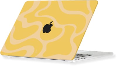 Lunso Geschikt voor MacBook Pro 16 inch (2021-2026) cover hoes - case - Yellow Wave
