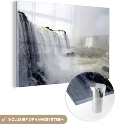 ® Glasschilderij 180x120 cm - Schilderij acrylglas - Wilde watervallen in het Nationaal park Iguazú in Argentinië - Foto op glas - Muurdecoratie woonkamer - Wanddecoratie slaapkamer - Schilderijen