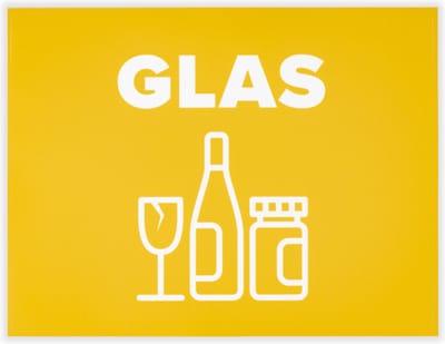 Afvalstickers Glas - 25 x 19 cm - Container stickers - Kliko stickers - Prullenbak stickers - Glas - Glasafval