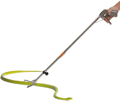 Dailygoods- Slangentang Opvouwbaar 52 Inch - Roestvrij Stalen Reptielengrijper - Automatische Vergrendeling - Comfortabele Handgreep - Brede Kaak - Voor Slangenboeren - Reptielentang