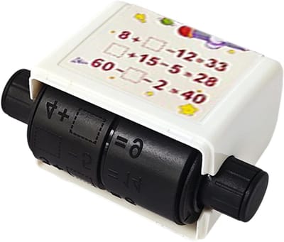 Wiskunde Rol - Reken Stempel - Oefenen Optellen - Interactief Leerhulpmiddel - 8.7 x 8.4 x 4.7 cm - Blauw
