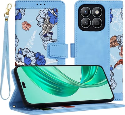 Hoesje geschikt voor HONOR X8b - Techsuit FlipCraft Book Wallet Case met koord - Vibrant Blue