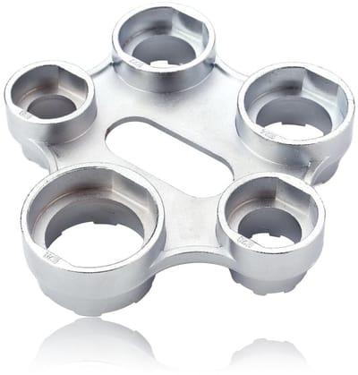 Dailygoods- Kraanbeluchterverwijderingsgereedschap Universeel - Metalen Kraansleutel - Gootsteenkranen - Badkamer/Keukenkranen - Lichtgewicht - 8,6 x 8,6 x 1,9 cm