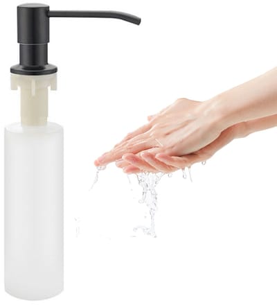 OKWISH Zeepdispenser - Keuken Zeepdispenser - Zeep Dispenser 500ml - RVS Zeepdispenser met Pomp - Roestvrij staal + ABS - Zwart