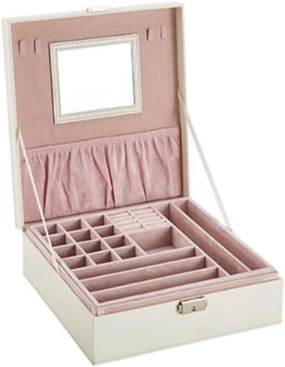 Sieradendoos Opbergdoos - Juwelendoos Organizer - Sieraden Opbergen - Dubbele Lagen - Grote Capaciteit - Houtkleur