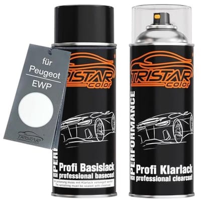 Autolak Spuitbus Set voor Peugeot EWP Bianca White/Blanco Banquise - 400ml