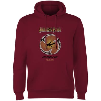 Jurassic Park Life Finds A Way Tour Hoodie - Bordeaux - XL