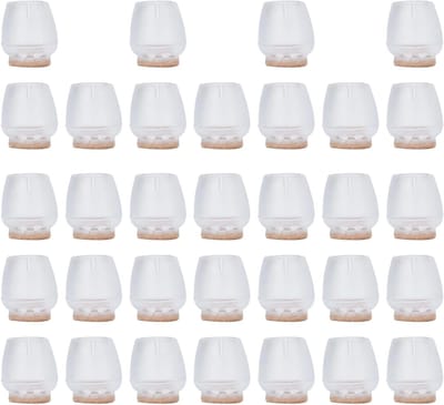 E-Ambar - Meubilair Beschermdoppen Set van 32 stuks - Antislip Siliconen - Transparant - Vloerbescherming - Dempend - Voor Tafelpoten.