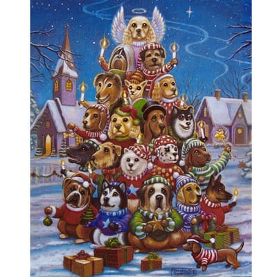 Diamant Schilderij Kruissteek 5D Dier Handwerk Hond Kerstboom Volle Ronde Diamant Borduurwerk 20X30CM brown