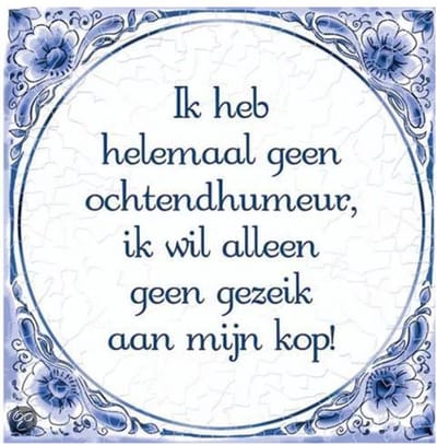 Tegels delfts blauw - Ochtendhumeur