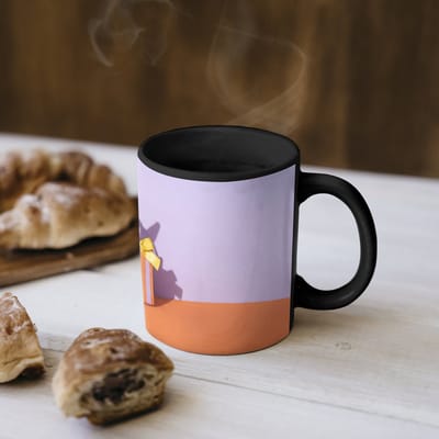 Magische Mok - Foto op Warmte Mokken - Koffiemok - Tas - Strepen - Konijn - Bruin - Magic Mok - Beker - 350 ML - Theemok