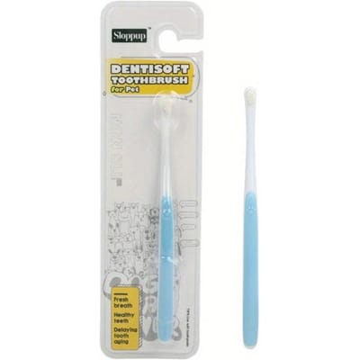 Brosse à dents pour animaux de compagnie Brosse à dents pour chat Ajout de mauvaise haleine Tartre Soins des dents Chien Chat Nettoyage de la bouche Fournitures de soins pour chiens et chats bleu