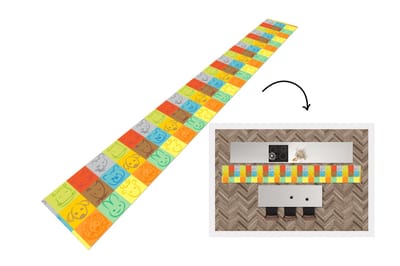 Keukenloper - Keukenmat - Dieren - Patronen - Kinderen - Regenboog - 400x50 cm - Keuken vloerkleed