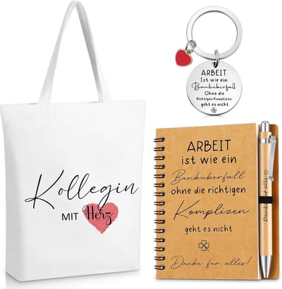 Collega Cadeau Set - Verrassingspakket Kantoor - Bedankje Werk - Vier Delig - 20.5 x 14 cm - Zoals Getoond