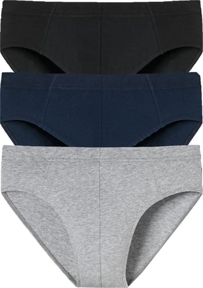 SCHIESSER 95/5 Essentials supermini slips (3-pack) - zwart - blauw en grijs