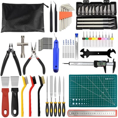 Complete Set van 82 3D Printer Accessoires met Gereedschap, Pincet, Tangen, Snijmes en Reinigingsnaalden voor Efficiënt 3D Printen en Afwerken