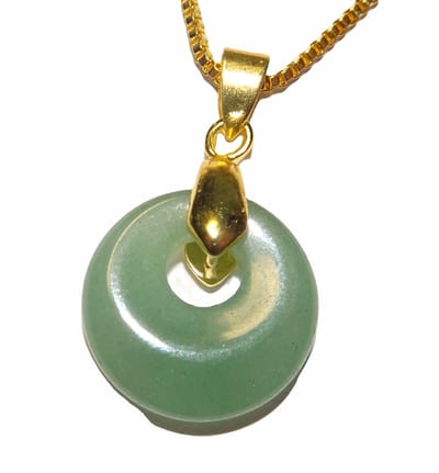 Aventurijn Mini Donut Hanger Verguld