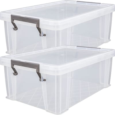 Whitefurze Opbergbox - 3x stuks - 10 liter - Transparant - 40 x 26 x 15 cm - kunststof - opslag oplossingen - kist - met deksel