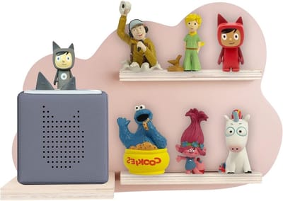 Toniebox Wandplank voor 14 Tonie Figuren, Magnetische Plank voor Kinderen om te Spelen en Verzamelen (Roze, Wolken)