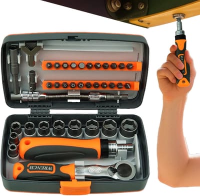 Ratelschroevendraaierset - Precisie gereedschap - Diverse reparaties - 38-in-1 set - 16.5 x 9.5 x 4.5 cm