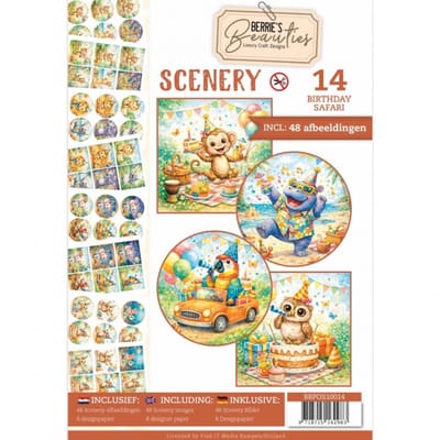Push-Out Book Scenery 14 - kaartenboek met 48 prachtige, uit te drukken afbeeldingen en bijpassend designpapier - Gratis verzonden - BBPOS10014