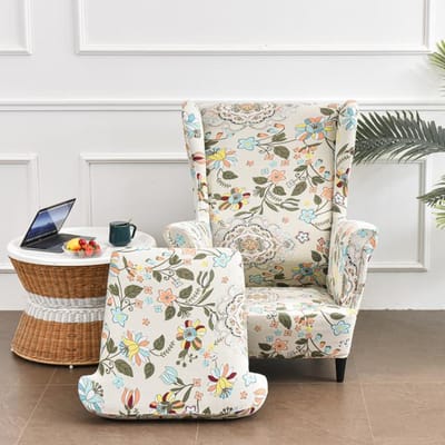 Stretch Wingback Stoel Sofa Hoes 1-Delige Sofa Hoes Meubelbeschermer Bank Zacht Met Elastische Onderkant 1 piece