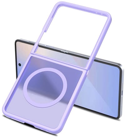 CaseMania Backcase hoesje geschikt voor Samsung Galaxy Z Flip 7 - Lila - TPU (Zacht) - Frozen Frosted look - Compatible met MagSafe & Qi2