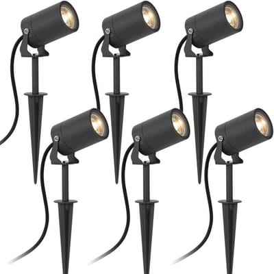 KS Verlichting tuinspot - set van 6 Stark prikspot - Ø 6 cm - 1xGU10 LED - Plug-and-play - Antraciet