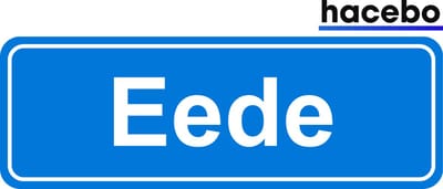 Hacebo - Plaatsnaam Sticker - 29x10 CM - Eede sticker - Verkeersborden sticker - grappige cadeaus - Eede