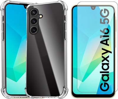 Hoesje geschikt voor Samsung Galaxy A16 - Screenprotector Glas - Shockproof Transparant