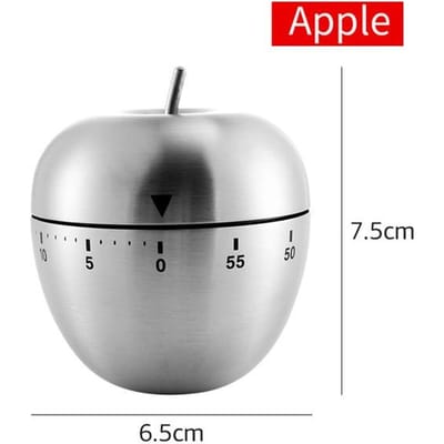 Minuterie de cuisine en acier inoxydable, cuisson des œufs, 60 Minutes, réveil mécanique, outils de cuisson Apple