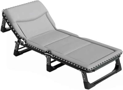 Opvouwbaar campingbed - Loungestoel Ligbed - Buiten Ontspannen - 4 Posities Verstelbaar - 190x70cm - Grijs
