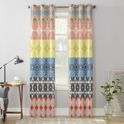 Boheemse Etnische Stijl Luxe Raamgordijn voor Woonkamer Slaapkamer Huisdecoratie Keuken voor Raam Draperieën 135W x 60H(cm) x1 beige