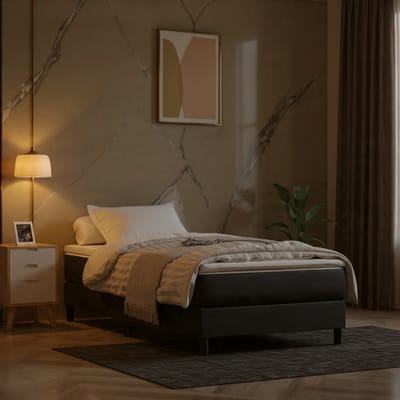 Luxe Velvet Dream Bedframe 90x200 cm Donkergrijs – Modern Gestoffeerd Eenpersoonsbed Zonder Matras met Stevige Poten - House & Garden