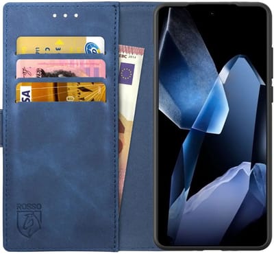 Rosso Element Geschikt voor OnePlus 13R | Wallet Book Case | Portemonnee Hoesje | 3 Pasjes | Magneetsluiting | Stand Functie | Blauw