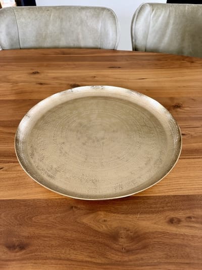 Decoratieschaal Goud Ø40 cm – Metalen Schaal Golden Texture