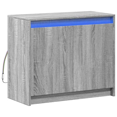 vidaXL - Dressoir - met - LED - 72x34x61 - cm - bewerkt - hout - grijs - sonoma - eiken