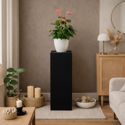 MDF zuil zwart | plantenzuil | zuilen | sokkels | presentatie sokkel zwart | zwarte sokkels | zuil 25x25x80 cm