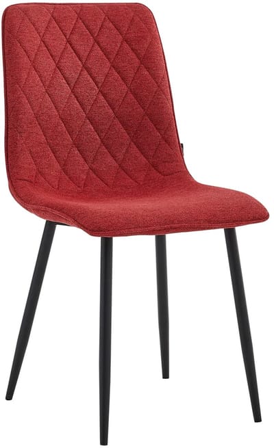 Colenis® - Elise Eetkamerstoel - Set Van 2 - Bordeaux - Linnen Stof- Industrieel