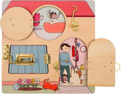 Sleuteldief - slotenbord huis - Educo - KINDERSLOT.