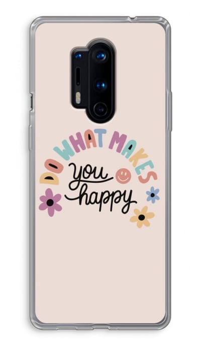 Case Company® - Hoesje geschikt voor OnePlus 8 Pro hoesje - Happy days - Soft Cover Telefoonhoesje - Bescherming aan alle Kanten en Schermrand