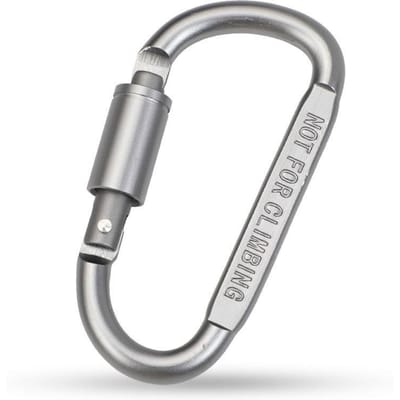 1 stuks D-type bergbeklimmen gesp aluminiumlegering snelhaak rugzak met externe verbinding gekleurde sleutelhanger voor buiten kamperen wandelen grijs