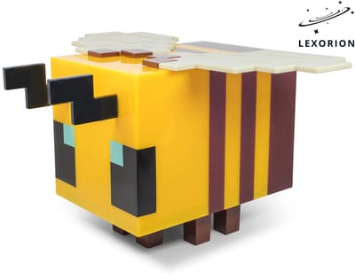 Lexorion PixelArt Gele Bij Figural Mood Light – LED Nachtlampje 12 cm (5 inch) – Sfeerlamp – Decoratieve Gaming & Slaapkamer Verlichting