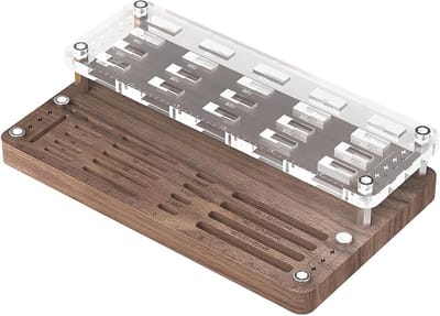 USB-stick houder - Geheugenkaarthouder Organizer - Digitale media opbergen - Antislip ontwerp - 40 sleuven - Houtkleur