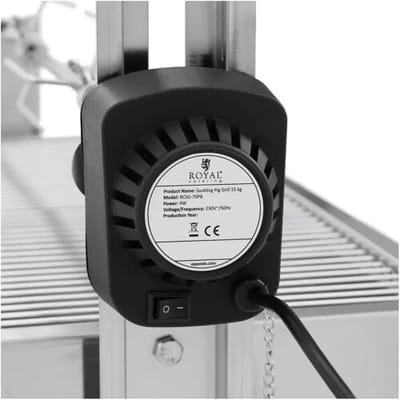 Royal Catering Braadrooster grill - met motor - 15 kg - Lengte spit: 82 cm - roestvrij staal 10012928