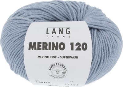 Lang Yarns Merino 120 - 123 zilvergrijs - Merinowol Garen