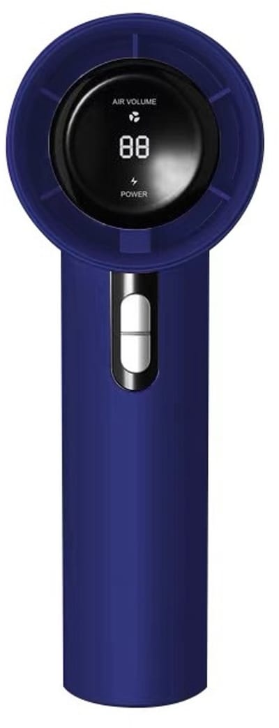 Ventilator - Handventilator - Mini ventilator - Handventilator oplaadbaar - Draagbare handventilator - Krachtige ventilator - Oplaadbaar - Met digitaal display - Met 100 instelbare snelheden voor buitengebruik - Blauw