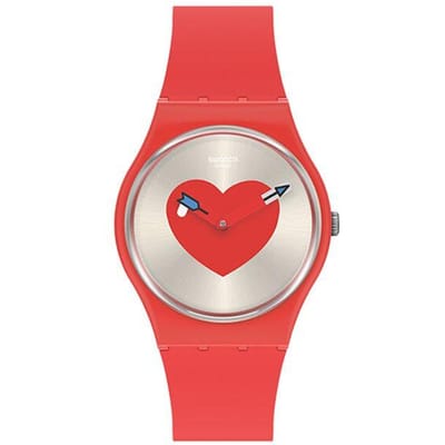 Swatch Quartz Koppelshorloge Cadeaubox Dameshorloge 34mm Zilveren Wijzerplaat Biogebaseerd Materiaal Kast Siliconen Band Dameshorloges SO28Z111 SO28Z111 white