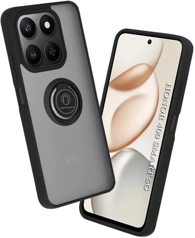 Hoesje geschikt voor HONOR 400 Smart - Techsuit Glinth Back Cover met ring en magneet - Zwart